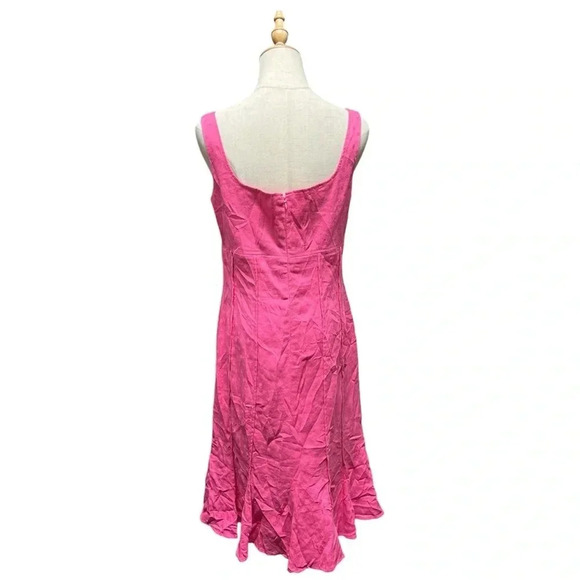 Maggy London Pink Linen/Cotton Blend Dress Size 10 - Picture 2 of 5